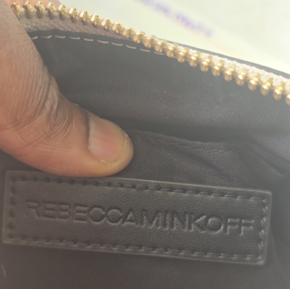 REBECCA MINKOFF DOG CLIP SADDLE BAG Leather Gray Gold Crossbody Messenger Purse - Picture 14 of 16